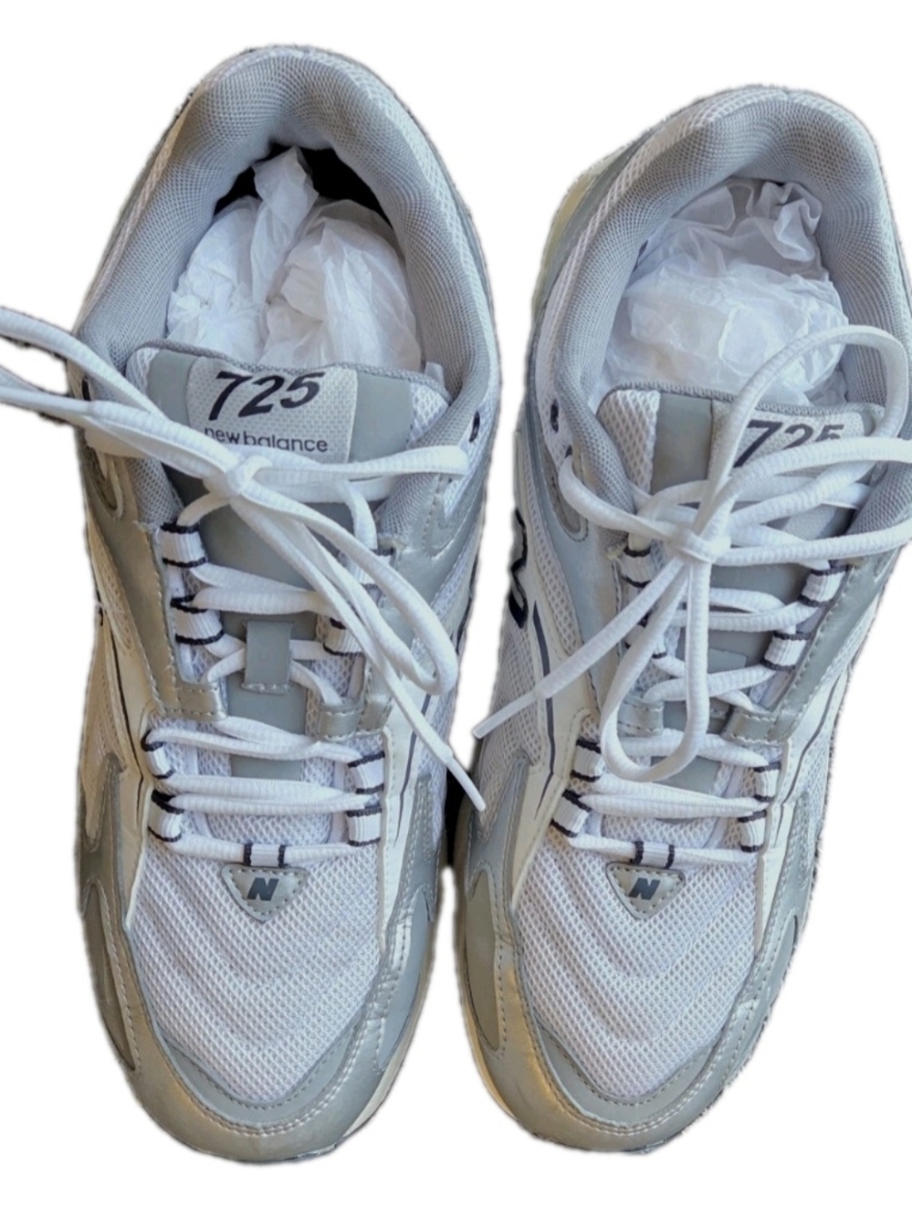 New Balance 725 ML725CD White Metallic Silver Slate Grey US Men's Size 10.5 - Picture 4 of 11